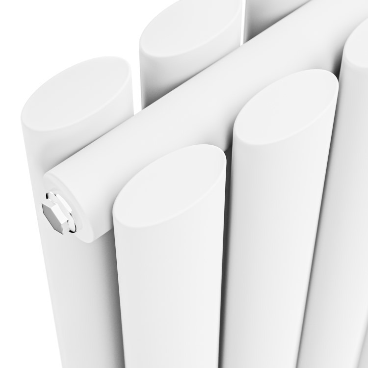 Sorrento White Vertical Oval Designer Radiator 1600x236mm Double Panel 2234 BTU - Image 3
