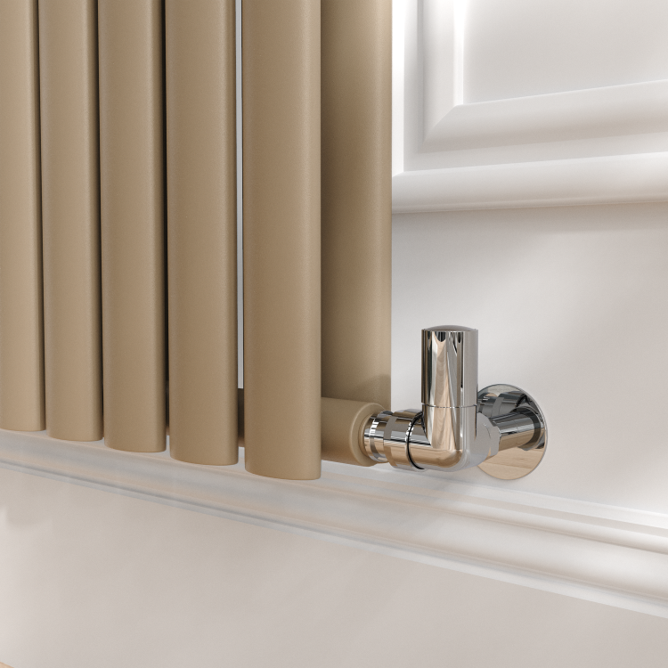 Sorrento Beige grey Vertical Oval Designer Radiator 1600x354mm Double Panel 3351 BTU - Image 3