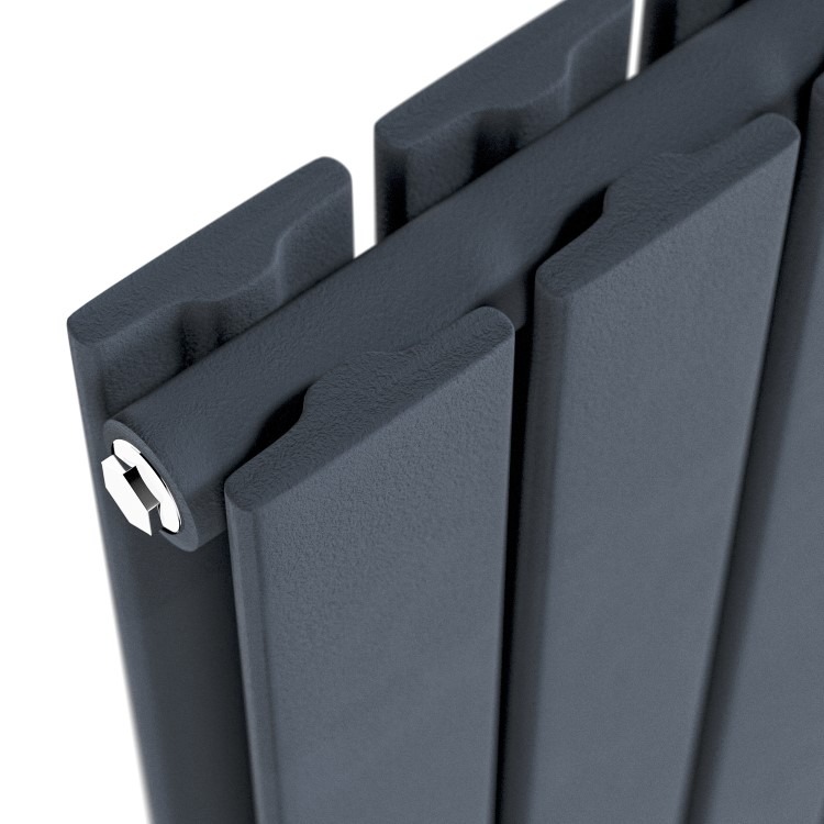 Riace Anthracite Vertical Flat Designer Radiator 1800x544mm Double Panel 5557 BTU - Image 2