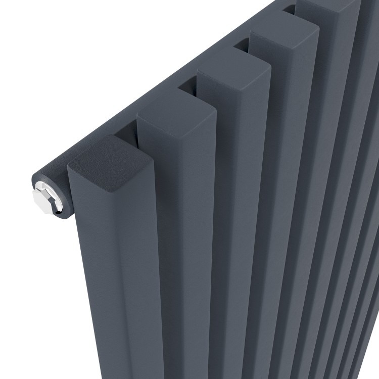 Ravello Anthracite Vertical Square Designer Radiator 1800x450mm Single Panel 3618 BTU - Image 3