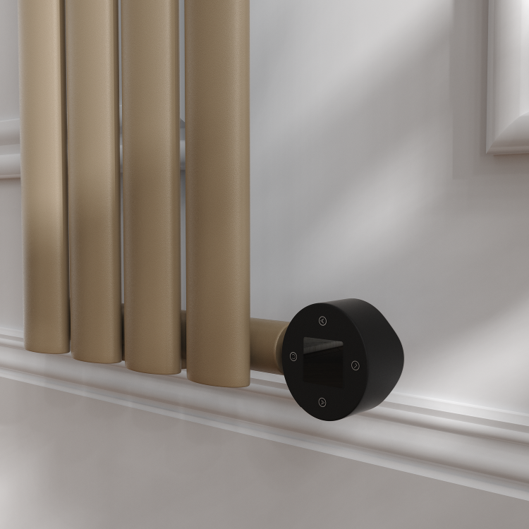 Beige Grey Vertical Smart Electric Radiator with Wi-Fi Thermostat - 1000W - H1600xW236 - Bathroom Safe - Image 3