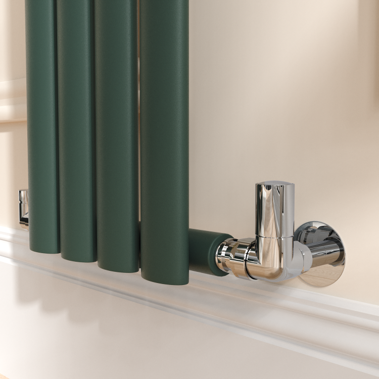 Sorrento Evergreen Vertical Oval Designer Radiator 1600x236mm Single Panel 1521 BTU - Image 3