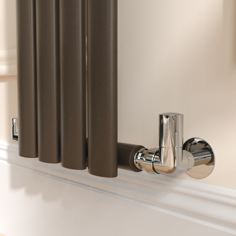 Sorrento Russet Vertical Oval Designer Radiator 1600x236mm Single Panel 1521 BTU - Image 3