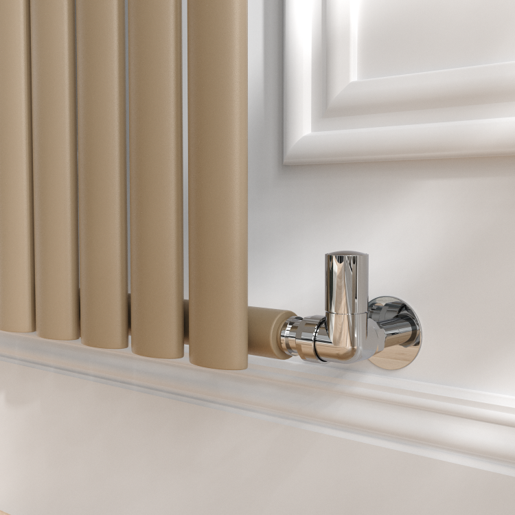 Sorrento Beige grey Vertical Oval Designer Radiator 1800x354mm Single Panel 2530 BTU - Image 3