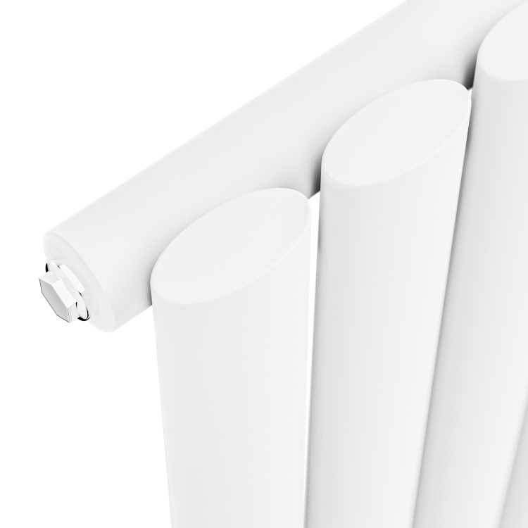 Sorrento White Vertical Oval Designer Radiator 1600x472mm Single Panel 3043 BTU - Image 4