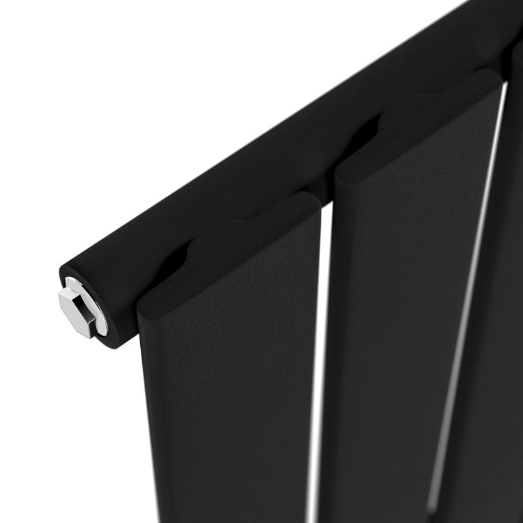Riace Midnight Black Vertical Flat Designer Radiator 1800x544mm Single Panel 3607 BTU - Image 4
