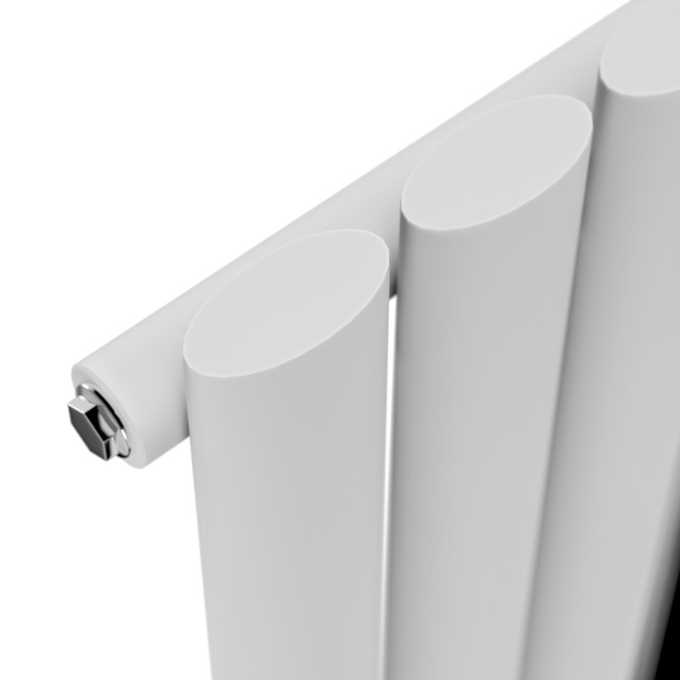 Specchio White Vertical Oval Designer Radiator with Mirror 1800x500mm Single Panel 2680 BTU - Image 4
