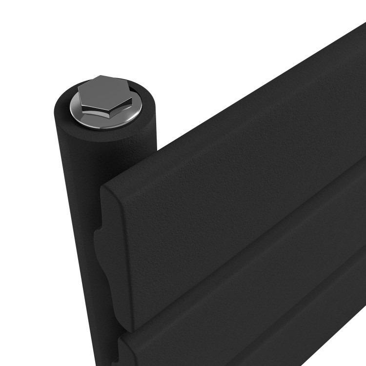 Riace Midnight Black Vertical Flat Towel Radiator 1200x450mm Single Panel 1621 BTU - Image 5