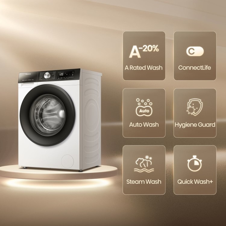 Hisense 3S Series 12kg 1400rpm Washing Machine - White - Image 4