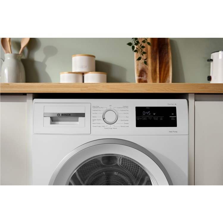 Bosch Series 4 8kg Heat Pump Tumble Dryer - White - Image 2