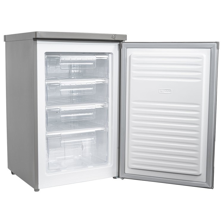 electriQ 91 Litre Freestanding Under Counter Freezer - Silver - Image 4