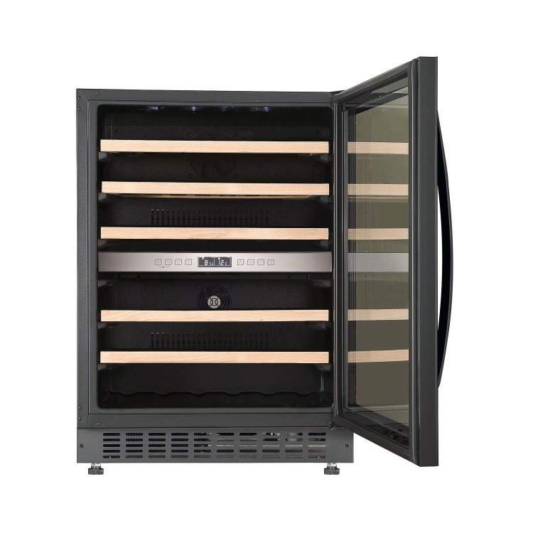 electriQ 46 Bottle Capacity Full Range Dual Zone Wine Cooler - Black - Image 4