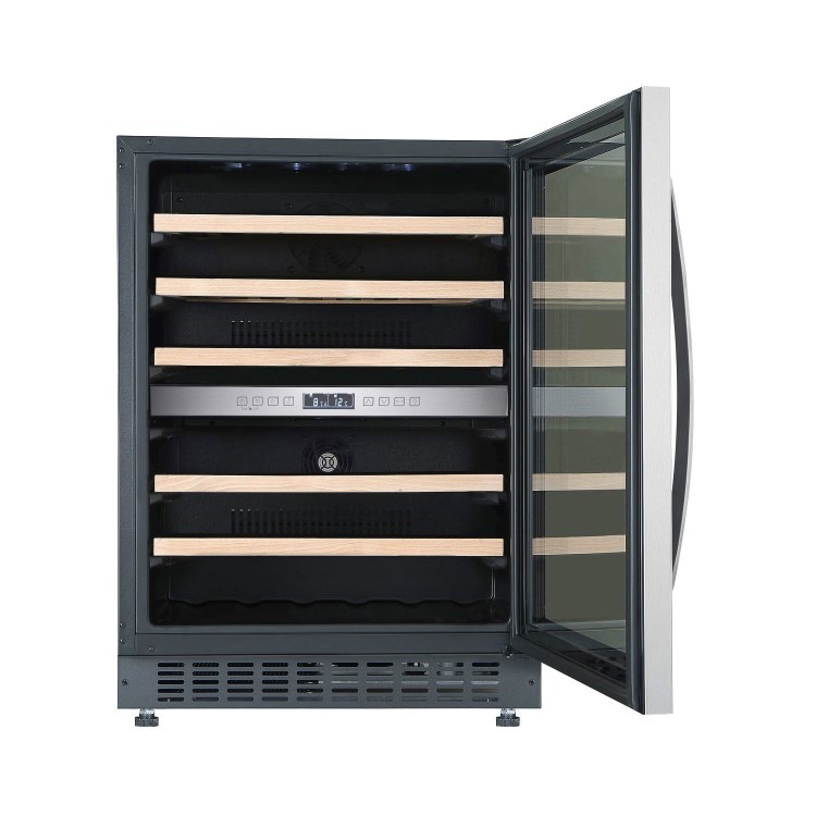 electriQ 46 Bottle Capacity Full Range Dual Zone Wine Cooler - Stainless Steel - Image 4