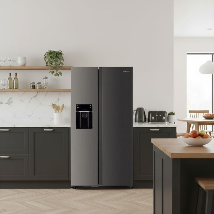 electriQ 513 Litre Side-by-Side American Fridge Freezer – Stainless Steel - Image 4