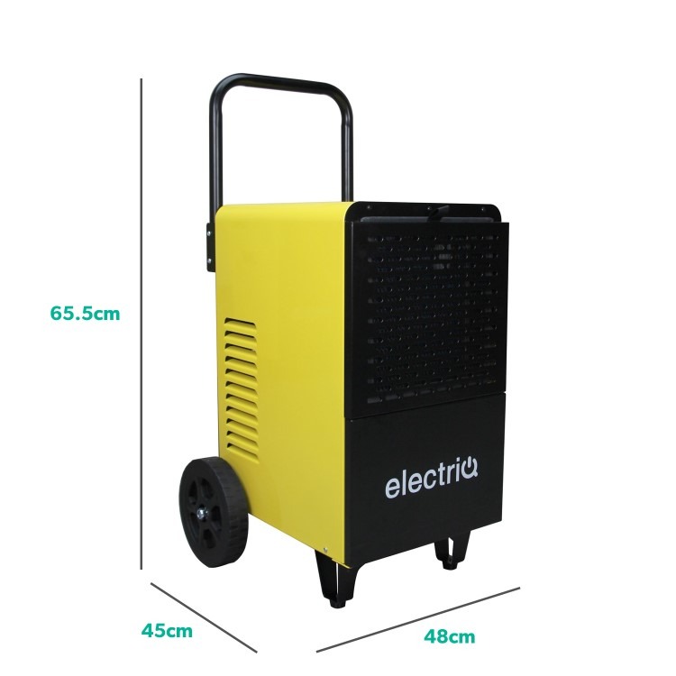 electriQ 50L Industrial Portable Dehumidifier with Metal Body & Large Wheels - Image 5