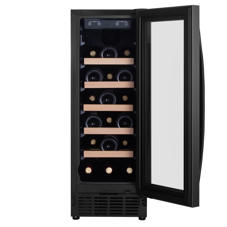 electriQ 18 Bottle Capacity 30cm Freestanding Under Counter Wine Cooler - Premium Dark Stainless Steel - Image 5
