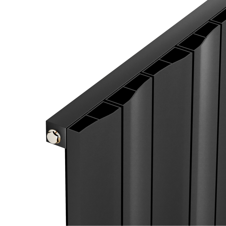 Eco Vivante Midnight Black Vertical Wave Designer Aluminium Radiator 1800x565mm Single Panel 4508 BTU - Image 5