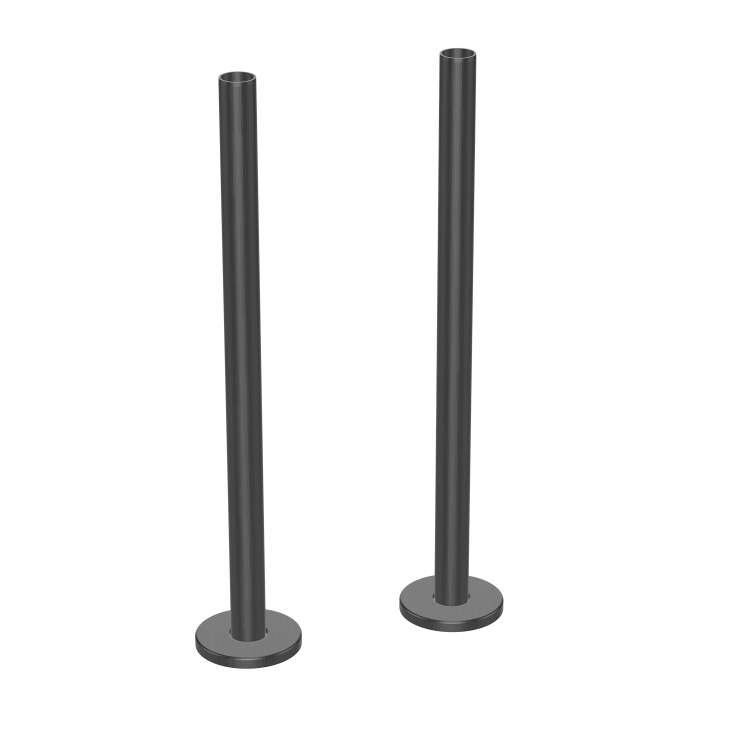 Gunmetal Grey Towel Radiator 800 x 500mm with Pipe Kit and Straight Valves - Sonoran - Image 3