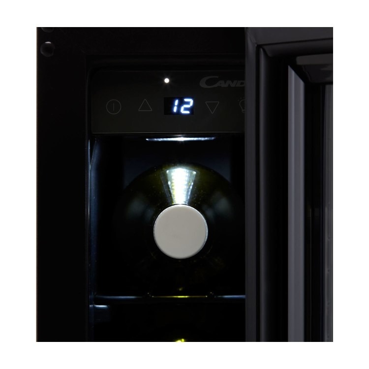 Candy 7 Bottle Capacity Single Zone Built in Wine Cooler - Black - Image 3