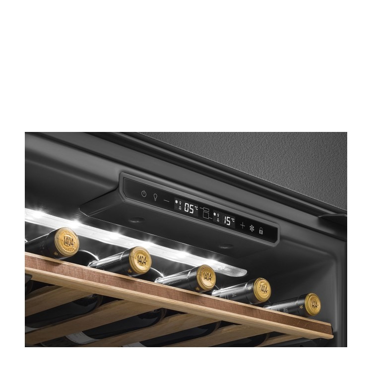 Smeg 29 Bottle Capacity Built-In Dual Zone Wine Cooler - Stainless Steel - Image 5