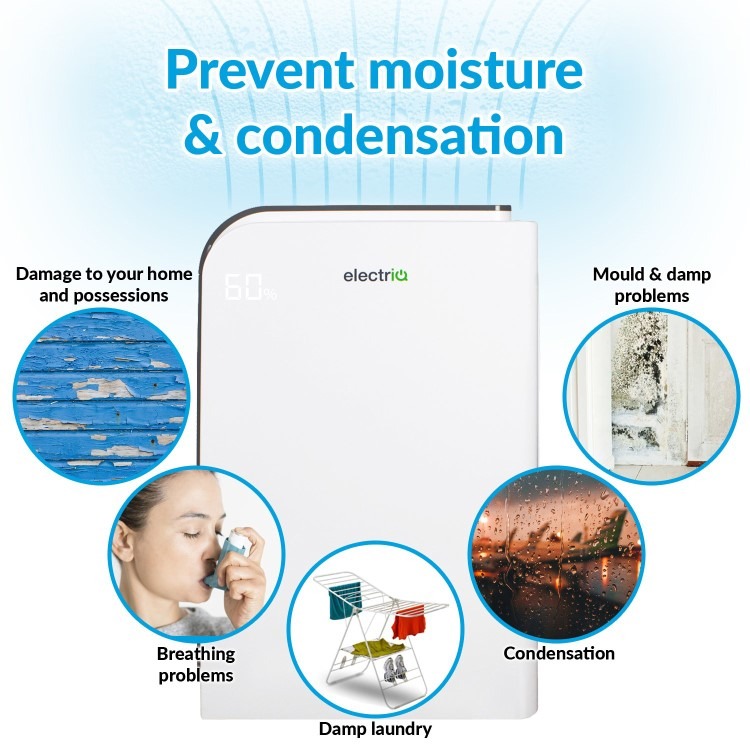 electriQ Platinum Low Temp 10L Smart Desiccant Laundry Dehumidifier with Heater - Image 4