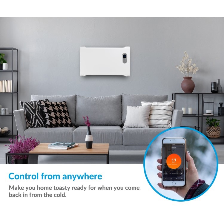 electriQ 1500W Smart Wall Mountable Panel Heater with Thermostat and Weekly Timer - Bathroom Safe - Image 2