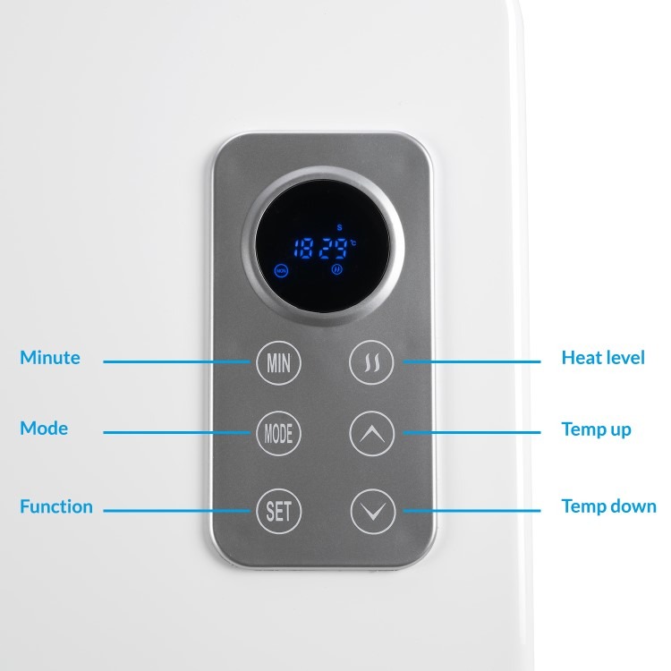 electriQ 1000W Slim Wall Mountable Panel Heater with Thermostat and Weekly Timer - Bathroom Safe - Image 5