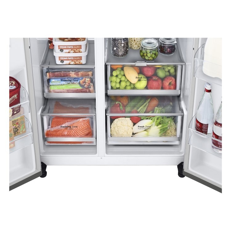 Refurbished LG InstaView GSVV80PYLL 655 Litre Frost Free American Fridge Freezer Prime Silver - Image 4