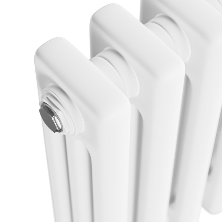 Reggio White Horizontal Triple Column Traditional Radiator 300x425mm 928 BTU - Cast Iron Style - Image 4