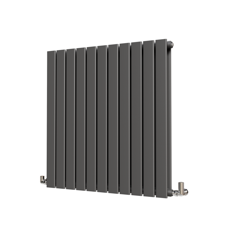 Riace Anthracite Horizontal Flat Designer Radiator 800x748mm Double Panel 3628 BTU - Image 4