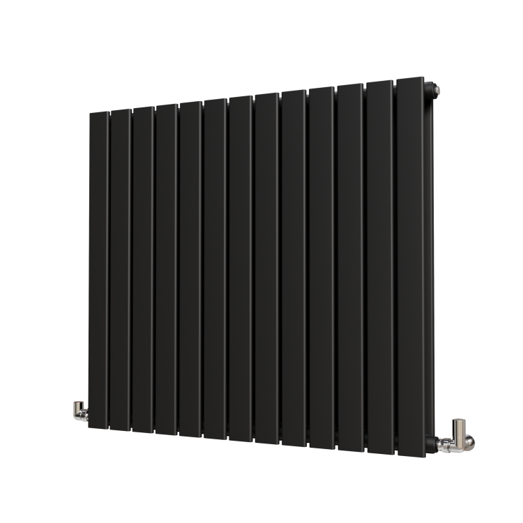 Riace Midnight Black Horizontal Flat Designer Radiator 800x884mm Double Panel 4286 BTU - Image 4