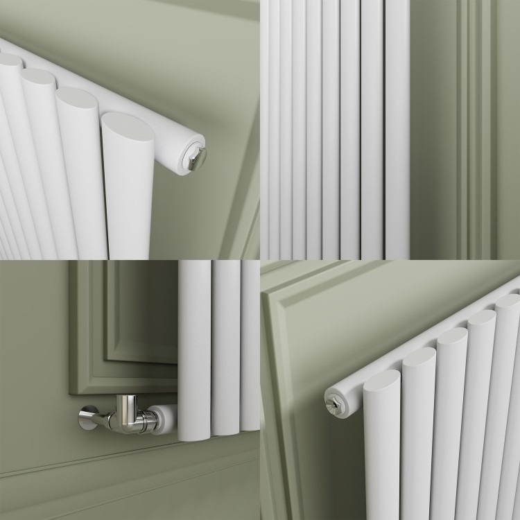 Sorrento White Horizontal Oval Designer Radiator 800x590mm Single Panel 1947 BTU - Image 5