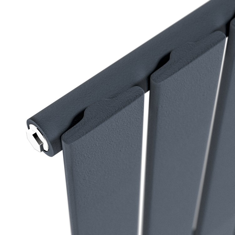 Riace Anthracite Horizontal Flat Designer Radiator 600x748mm Single Panel 1589 BTU - Image 4