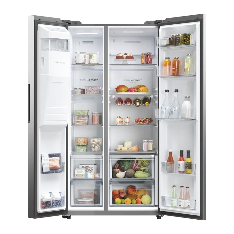 Haier Series 5 601 Litre Side-by-Side American Fridge Freezer - Stainless steel - Image 9