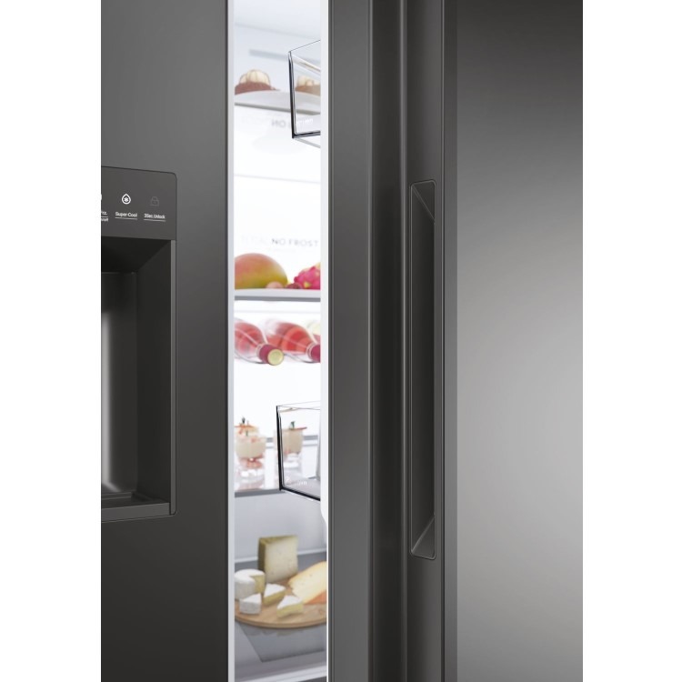 Haier Series 7 601 Litre Side-by-Side American Fridge Freezer - Black - Image 15