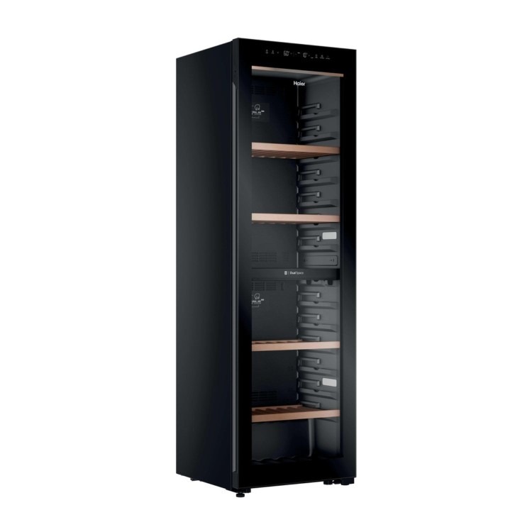 Haier 201 Bottle Capacity Dual Zone Freestanding Wine Cooler - Black - Image 5