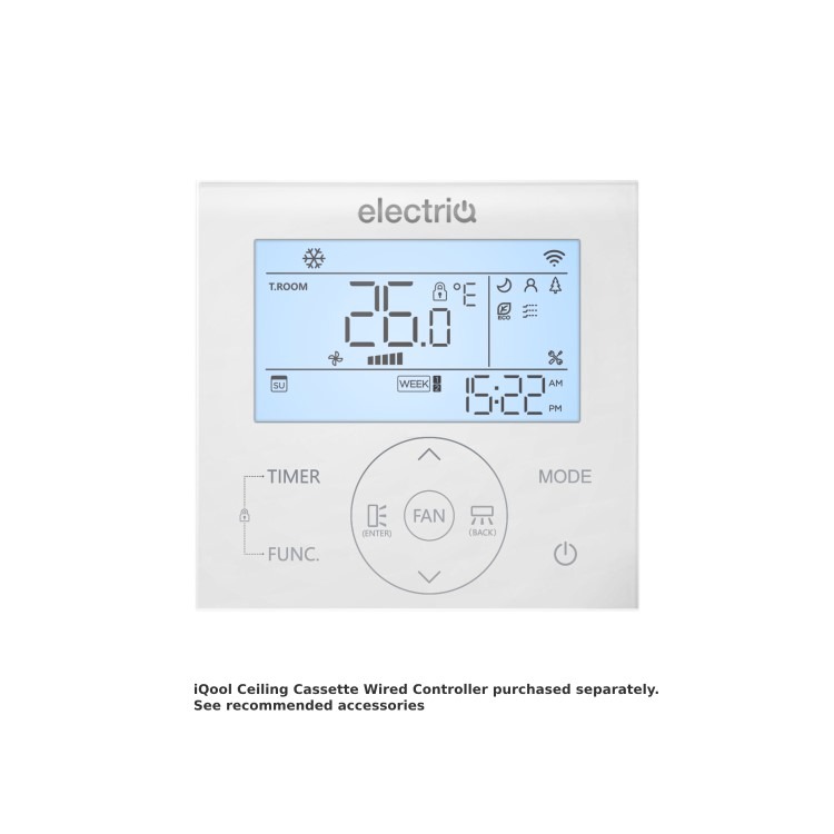 electriQ iQool 18000 BTU Smart A++ Single Split Ceiling Cassette Air Conditioner with Heat Pump - 5m Pipe Kit Included - Image 5