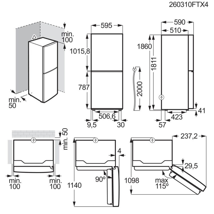 AEG Series 6000 304 Litre 60/40 Freestanding Fridge Freezer - White - Image 5