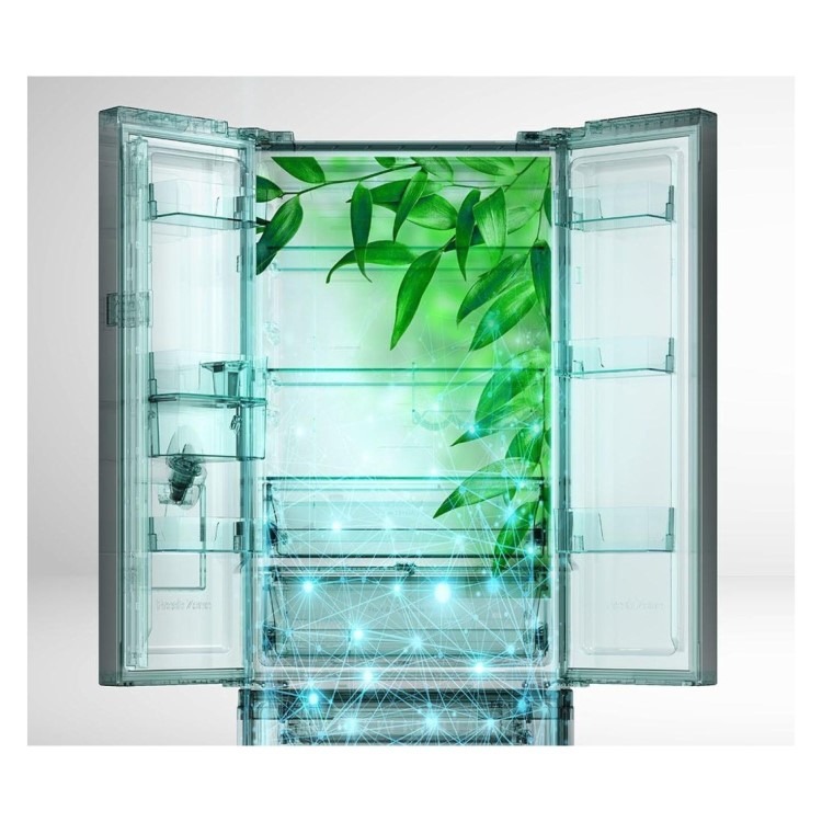 Hisense PureFlat Slim 485 Litre French Style American Fridge Freezer - Black - Image 5
