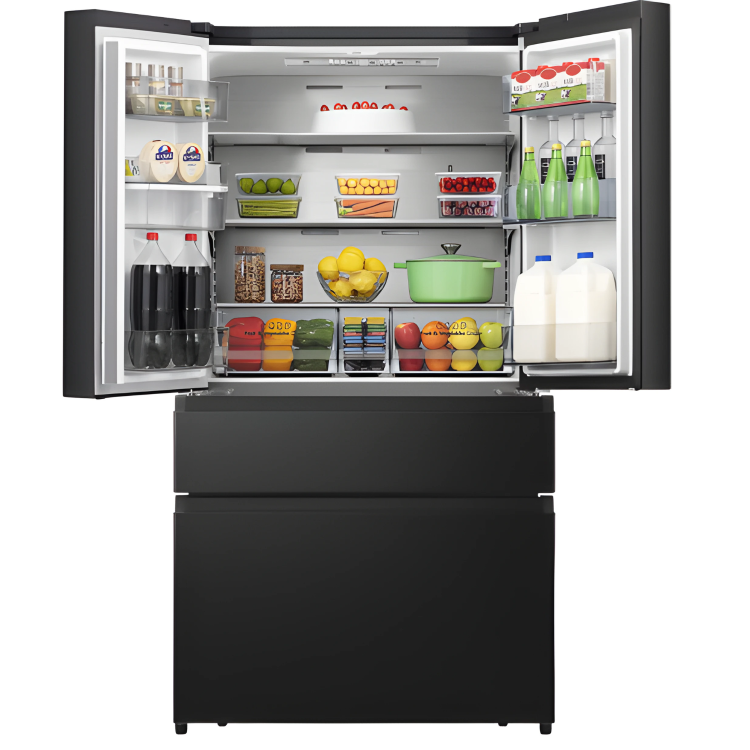 Hisense 579 Litre PureFlat French Door American Fridge Freezer - Black Steel - Image 5