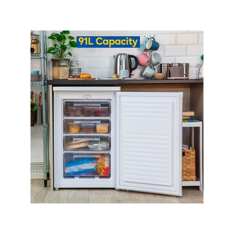 Russell Hobbs 91 Litre Freestanding Undercounter Freezer - White - Image 5