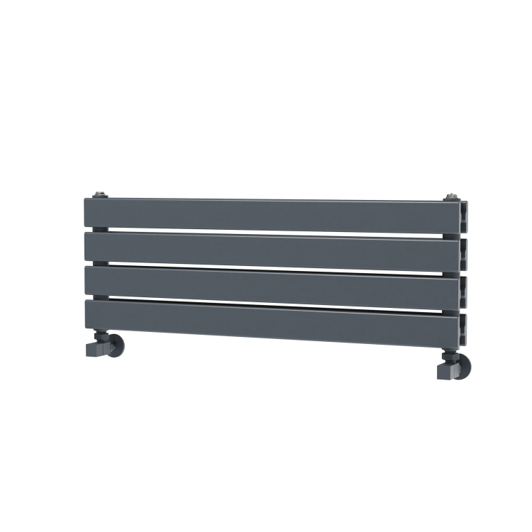 Riace Linea Dark Grey Anthracite Flat Designer Radiator 280x800mm Double Panel 1352 BTU - Horizontal Bars - Image 5