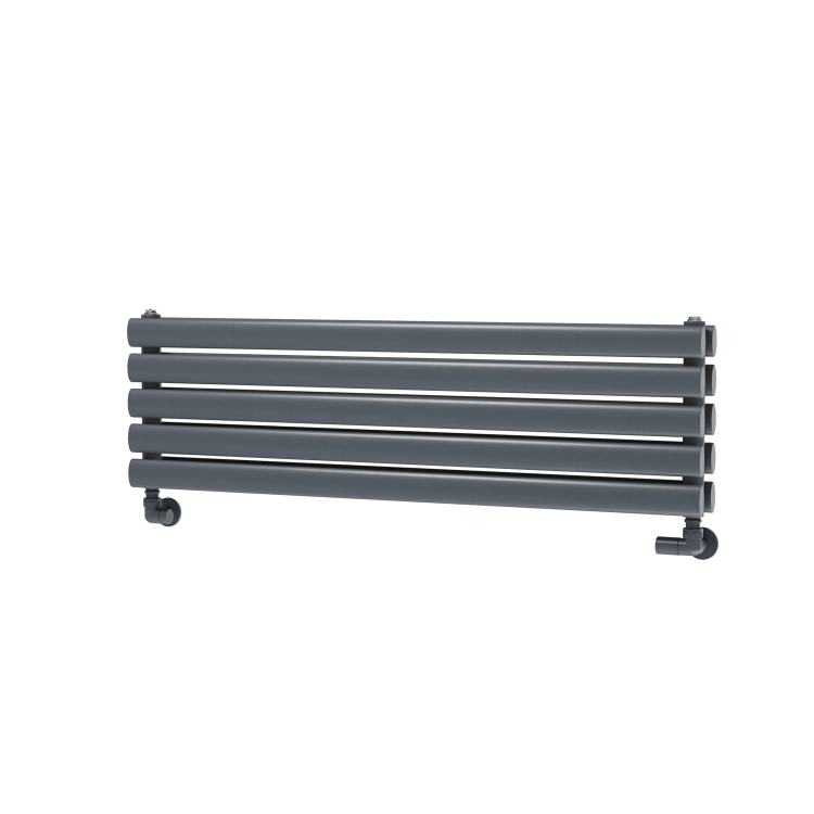 Sorrento Linea Dark Grey Anthracite Oval Designer Radiator 295x1000mm Double Panel 1846 BTU - Horizontal Bars - Image 5
