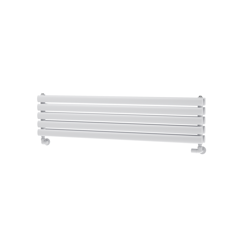 Sorrento Linea White Oval Designer Radiator 295x1200mm Double Panel 2177 BTU - Horizontal Bars - Image 4