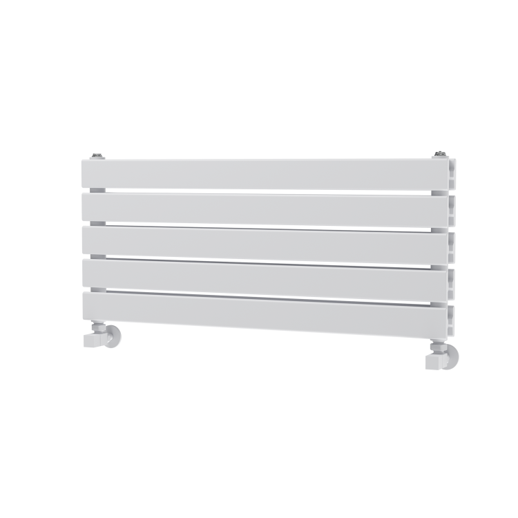 Riace Linea White Flat Designer Radiator 350x800mm Double Panel 1693 BTU - Horizontal Bars - Image 5