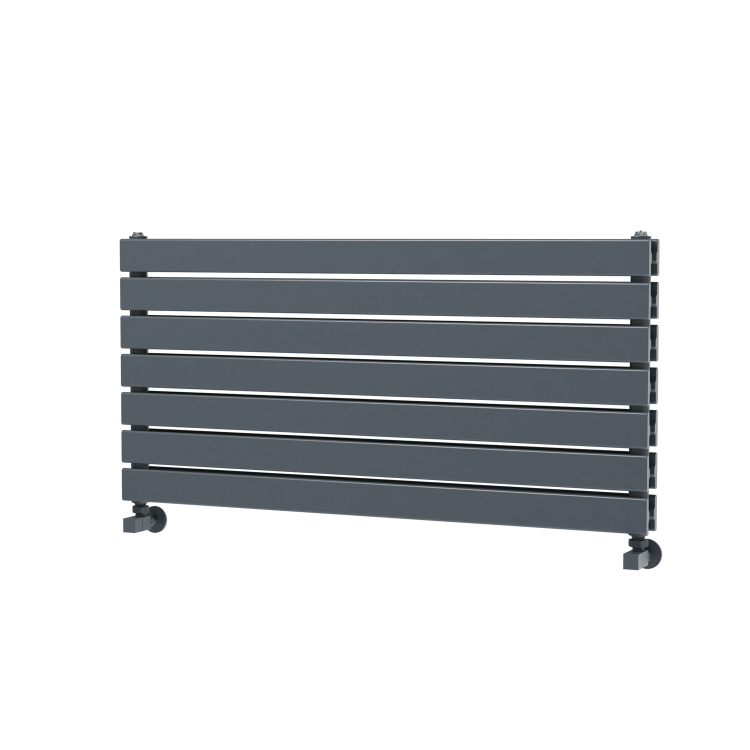 Riace Linea Dark Grey Anthracite Flat Designer Radiator 490x1000mm Double Panel 2898 BTU - Horizontal Bars - Image 5
