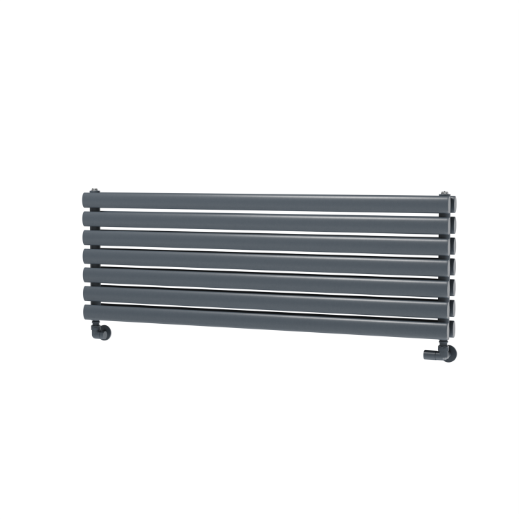 Sorrento Linea Dark Grey Anthracite Oval Designer Radiator 413x1200mm Double Panel 3048 BTU - Horizontal Bars - Image 4