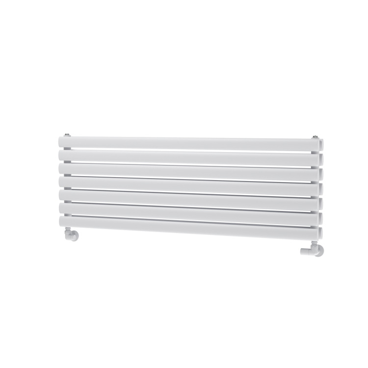 Sorrento Linea White Oval Designer Radiator 413x1200mm Double Panel 3048 BTU - Horizontal Bars - Image 4