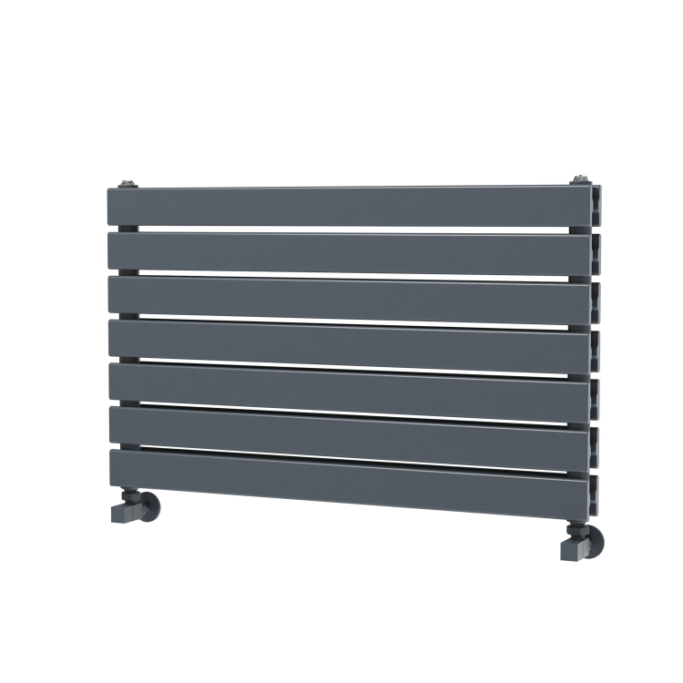 Riace Linea Dark Grey Anthracite Flat Designer Radiator 490x800mm Double Panel 2369 BTU - Horizontal Bars - Image 5