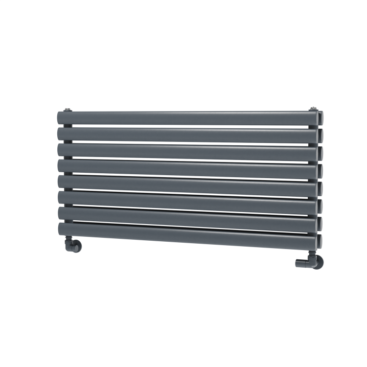 Sorrento Linea Dark Grey Anthracite Oval Designer Radiator 590x800mm Double Panel 3024 BTU - Horizontal Bars - Image 5
